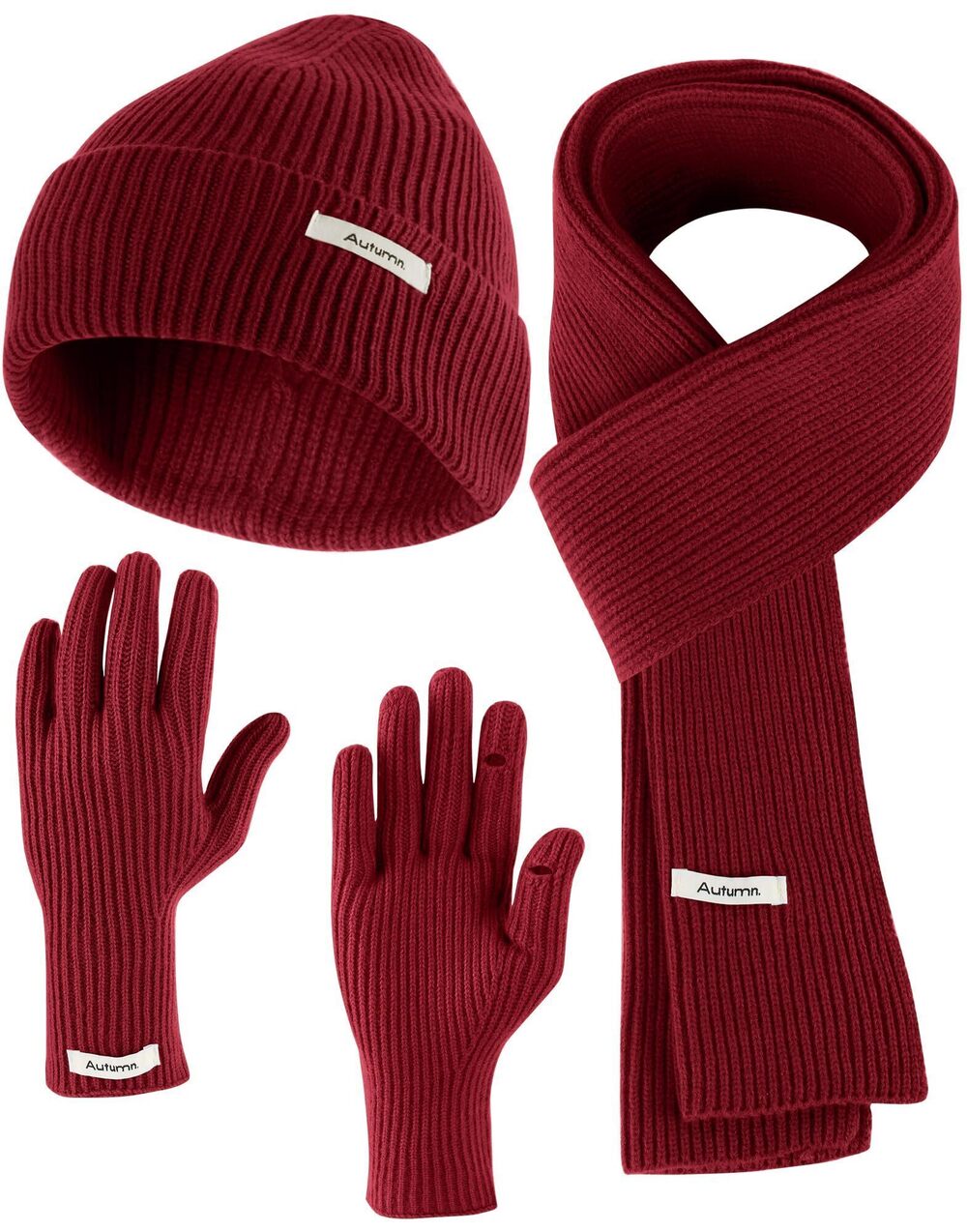 1456 Winter Beanie Hat Scarf Gloves Set Teens Youth Kids, Knit Beanie Long